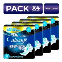 Comprar Packx4 Toallas Higiénicas Always Nocturna Seca Con Alas 32un