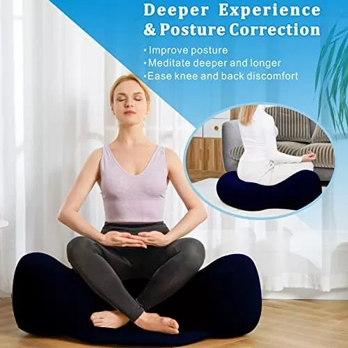 VCOLAN - Cojín inflable grande para meditación Zafu Yoga