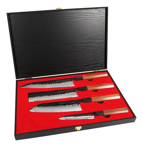 Set De 4 Cuchillos De Cocina Forjados En Acero 9cr18mov