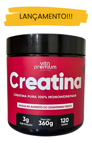 Creatina 100% Pura 360g Vita Premium Sem Sabor