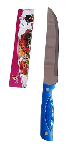 Pack 2 Cuchillo Mango Plástico 7 Pulgadas Acero Colores