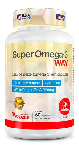 Super Omega 3 Way 60cps - Midway Sabor Sem sabor