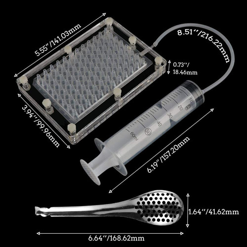 Máquina De Caviar Acrílica Con Tubo Y Cuchara, 100 Agujeros