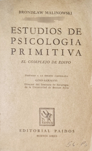 Estudios De Psicología Primitiva: Complejo Edipo. Malinowsky