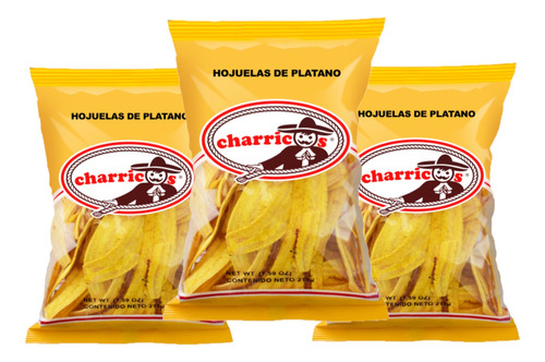 Set 3 Pzas Hojuelas De Plátanos Platanitos Salados Charricos