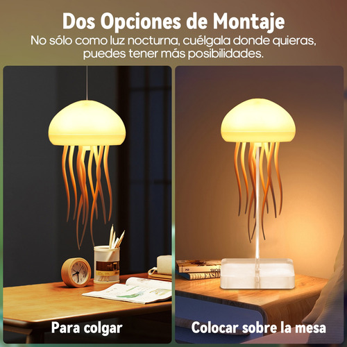 Lámpara Medusa Con Patas Bailarinas Gradiente Luz Led Multic