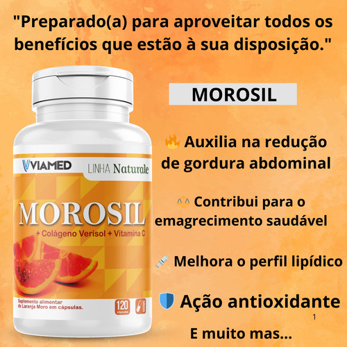 Kit 3 Morosil + Colágeno + Vitamina C Caps 120 Sem Sabor