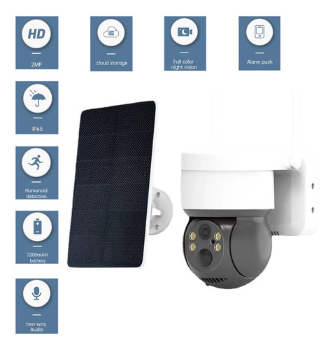 Cámara De Vigilancia Infrarroja Para Exteriores Wifi Solar D