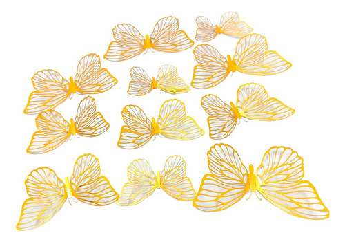 Mariposas 3d Decorativas Para Fiestas O Pared X12u Dorado