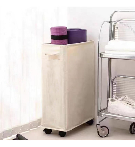 L Cesta De Ropa Plegable Grande Y Delgada Con Ruedas