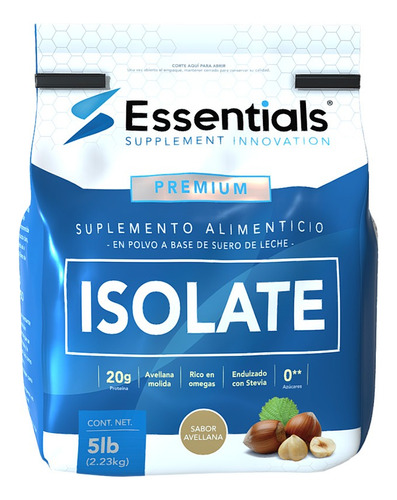 Essentials Protein Isolate 5 Lbs Sabor Avellana