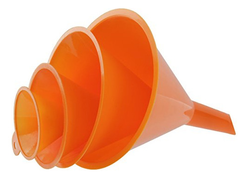 Juego Embudo Rampro Plastico Color Naranja Brillante Boca 4