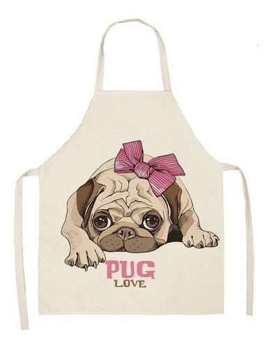 Mandil Delantal Perro Pug Para Niños Pequeños Hermoso Regalo