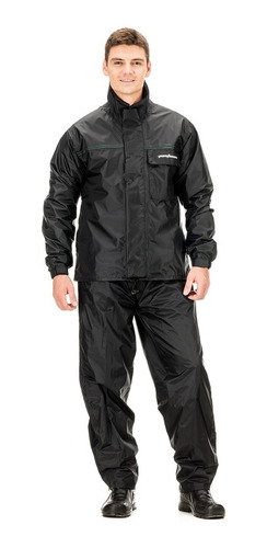 Traje De Lluvia Pantaneiro Nylon 1300 Lujo C/forro V Negro