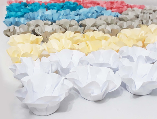 Imagem 7 de 10 de 30 Forminhas Doces Flor Luxo Dupla Papel Casamento Promoção