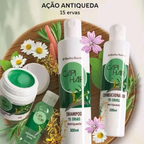 Kit 15 Ervas Antiqueda Shampoo Condicionador Máscara E Óleo