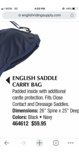 English Saddle Carry Bag.ers464612 Bolsa Para Llevar Montura