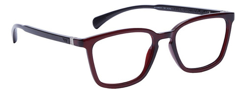 Anteojos Lentes Marcos Vulk Strewn Con Flex Rojo Oscuro Traslucido - L.ruby/sblk