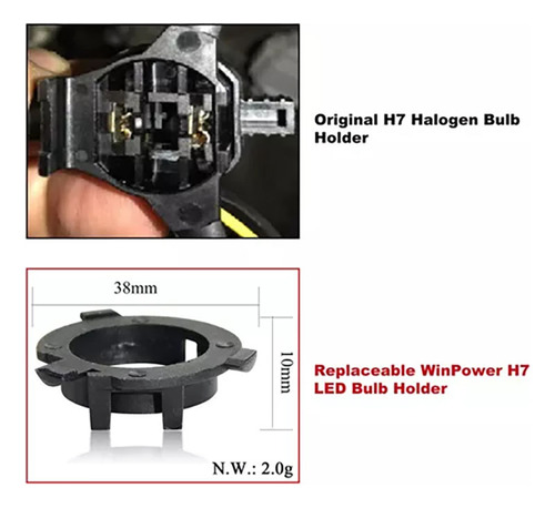 Adaptador Led H7 Para Hyundai H1, Santa Fe, Sorento Veloster