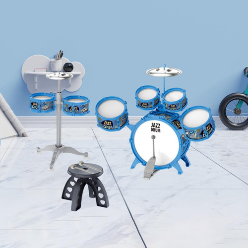 Juego De Batería Para Niños Principiantes, Azul