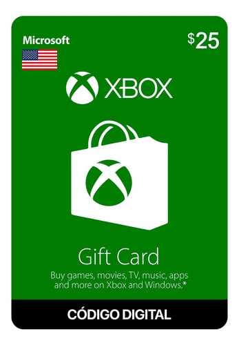 Gift Card Xbox Live $25 Código Digital