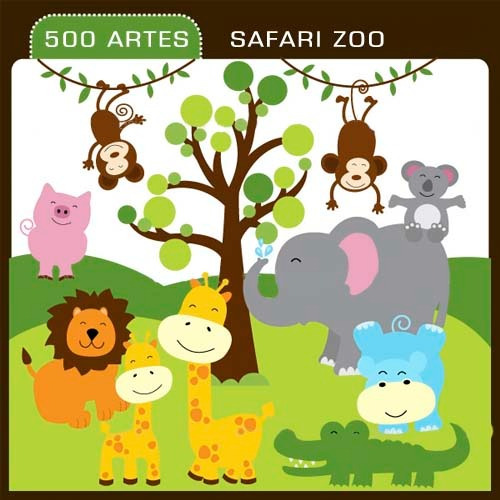 Pacote Artes Safari Zoo Bichinhos Animais Imagens Png Jpg