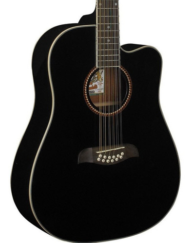 Oscar Schmidt Od312c Blk Guitarra Docerola 12 Cuerdas Negra