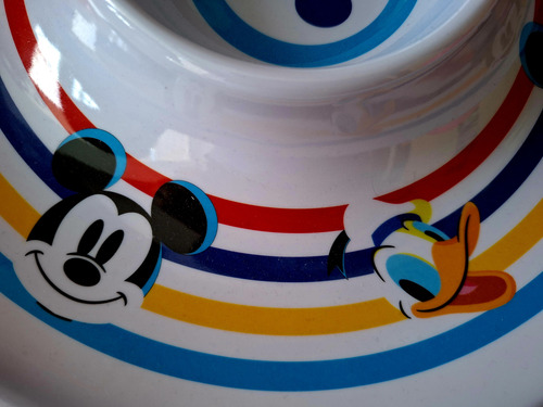 Botanero Blanco Mickey, Minnie, Personajes. Plástico, Grande
