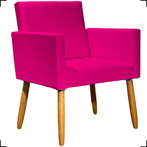 Cadeira Recepção Poltrona Decorativa Para Sala Corino Cores Cor Pink