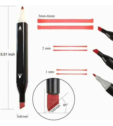 Marcadores Plumones De Doble Punta 60 Colores Set Rotulador