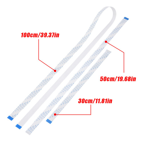 Juego De 3 Cables Ffc, 15 Pines, 30 Cm, 50 Cm, 100 Cm, Cinta