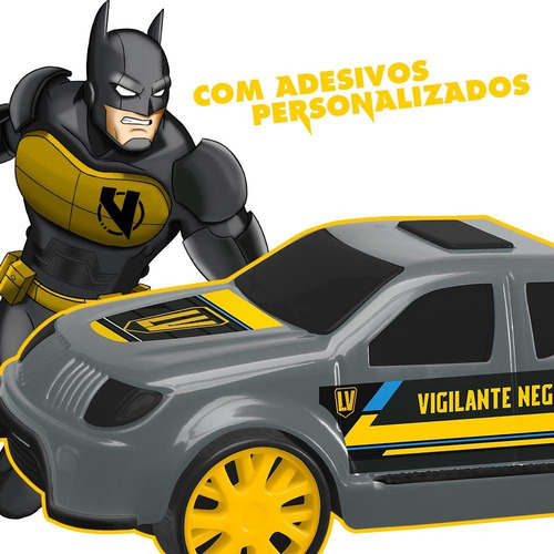 Imagem 3 de 5 de Carrinho Pickup Vigilante Negro Brinquedo Menino Mielle