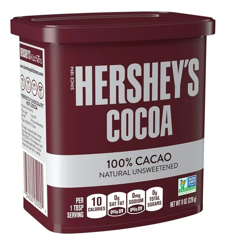 Cocoa Hershey´s Sin Endulzar 228grs. Americana