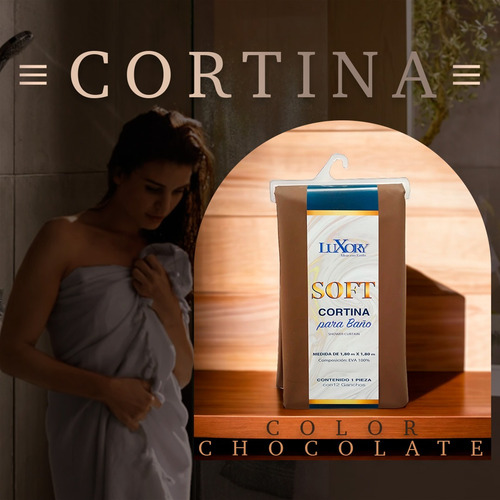 Cortina Para Baño 1.40 X 1.80 Colores Lisos 1 Pieza