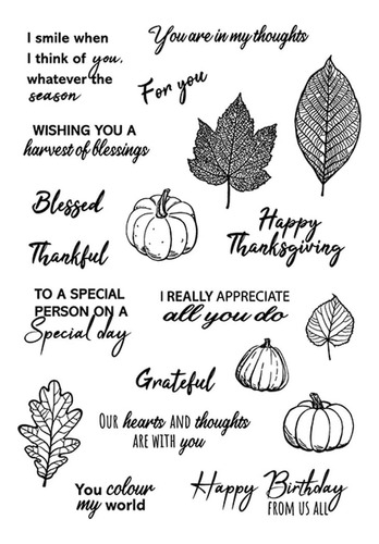 Lzbrdy Hoja Otoño 5.7 X 8.1  Calabaza Texto Ingl «thankful