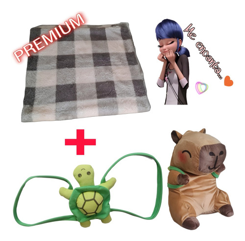 Peluche Capibara Con Manta Marrón Claro