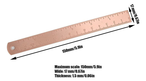 Regla De Cobre, Regla Recta Con Dos Escalas De 1,5mm De