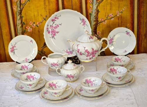 Juego Para Te Para 6 Porcelana Verbano Flor De Cerezo C1980 (Usado)
