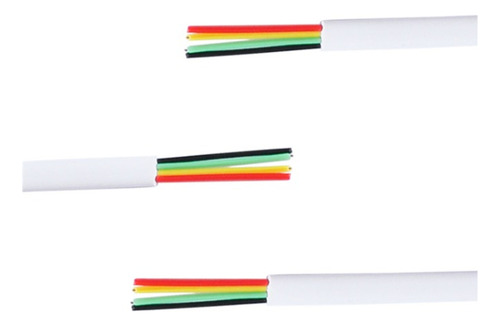 Rollo Cable Plano 100m Telefono Telefonico 4 Cables 2 Pares Blanco