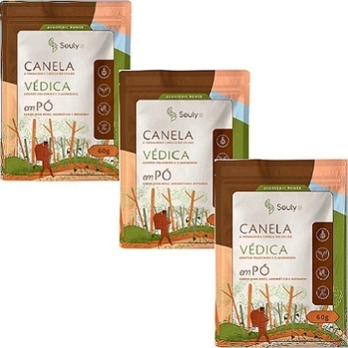 Combo Canela Do Ceilão Souly Em Pó - 3 Unids 60g