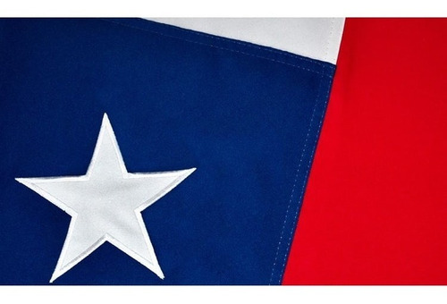 Bandera Chilena Trevira Estrella Bordada 100 Cmts X 150 Cmts