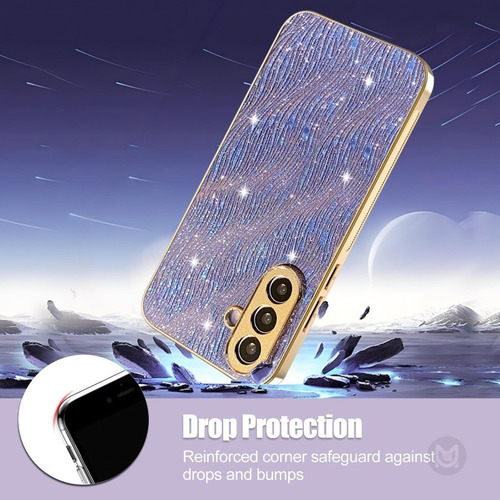 Funda Para Samsung Galaxy A17 A07 A56 A36 A26 A16 A06 A55, Chapada Con Purpurina, Lente De Cámara, Protección A Prueba De Golpes