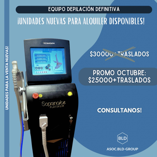 Alquiler Depilación Láser Trío Platinum