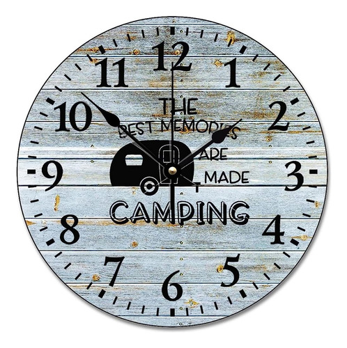 Aroggeld Happy Camper Wall Clock 10 Pulgadas Moderno Reloj D