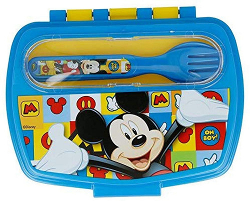 Imagem 2 de 3 de Lancheira Com Talheres Disney Mickey - Lillo