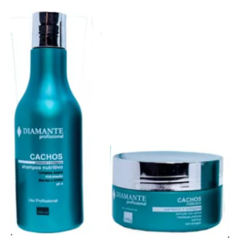 Shampoo E Máscara Cabelos Cacheados Diamante Profissional