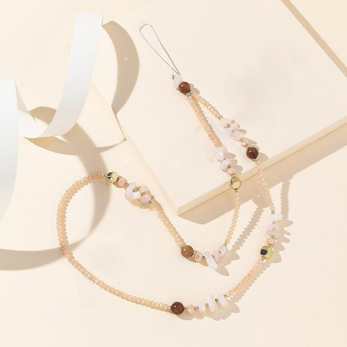 Correa De Cadena Larga Para Teléfono, Elegante Cordón Rosa