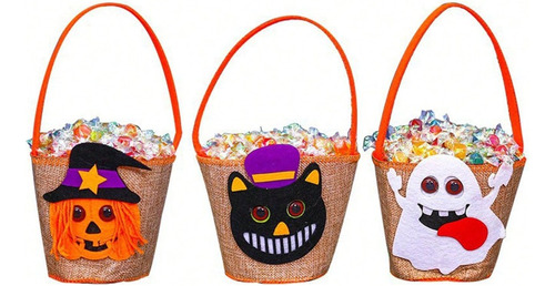 Bolsa De Halloween Dulces Calabaza Y Fantasma Dulce O Truco