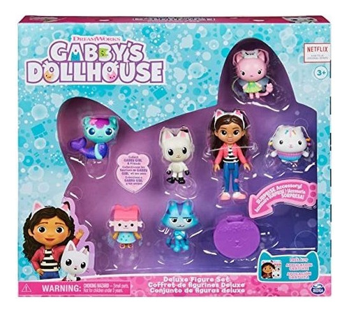 Set de muñecas de lujo Gabbys Dollhouse con 7 muñecas de colores multicolores