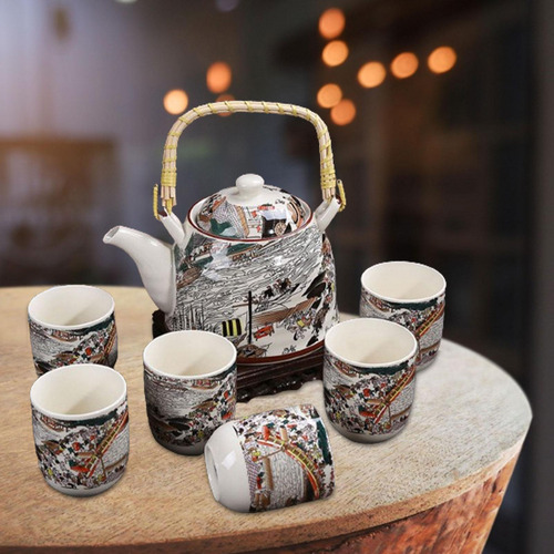Tetera De Cerámica Con Juego De 6 Tazas, Juego De Té De